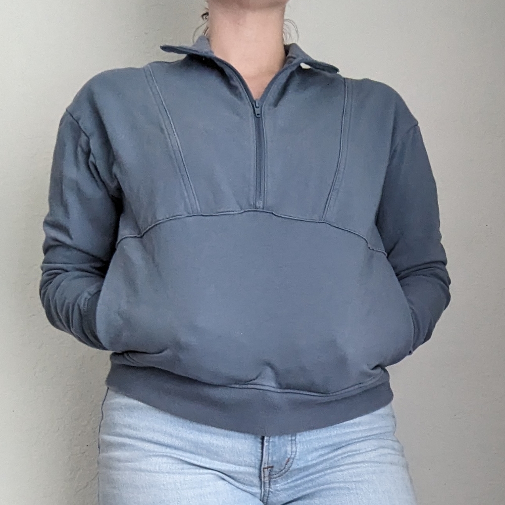 Richer Poorer Terry Half Zip Pullover Blue Mirage Small